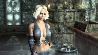 HDT Skyrim Sexy Idle animation with Havok Breast Physic     